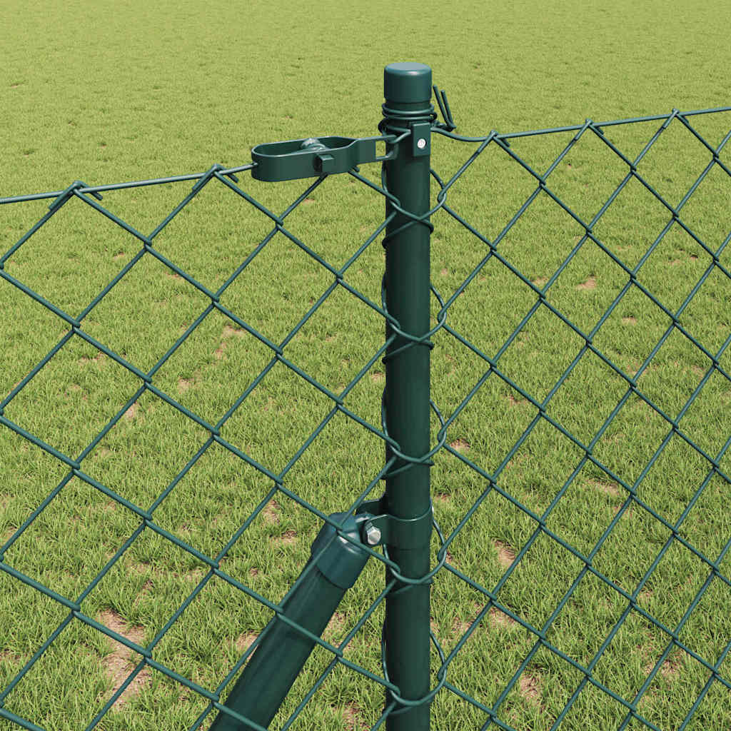 Bodenmontierter Maschendrahtzaun 25 x 1,2 m Grün Netz