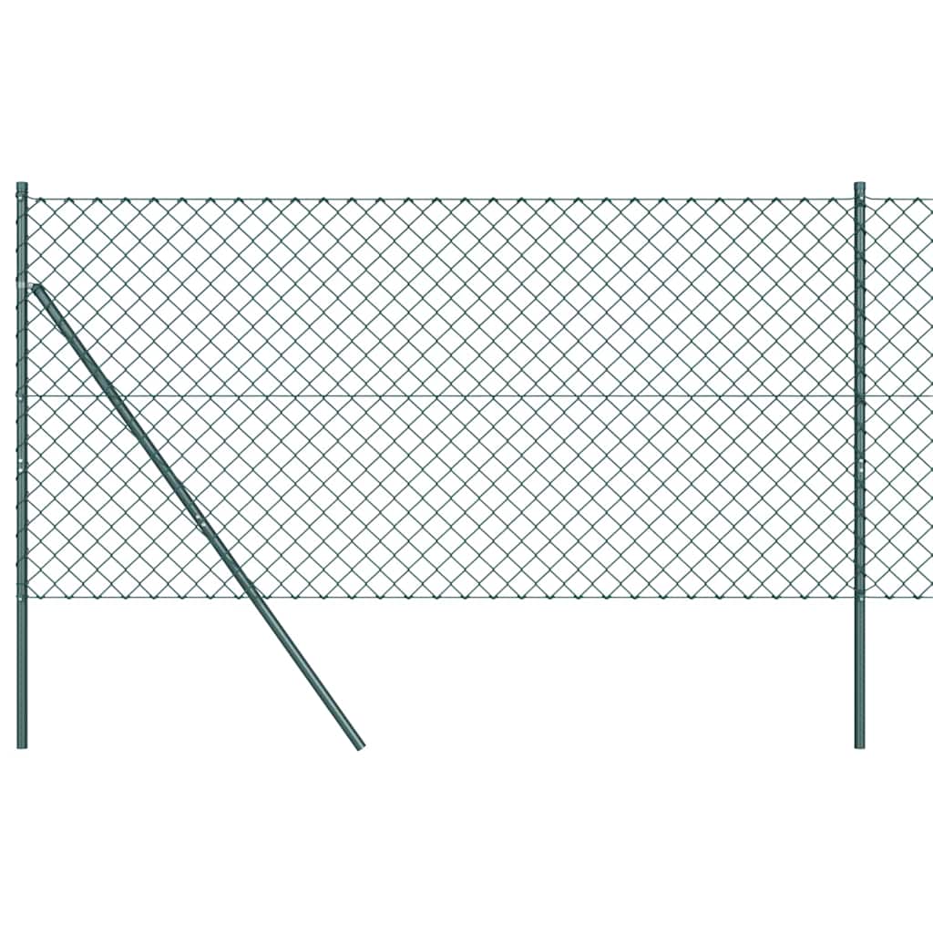 Bodenmontierter Maschendrahtzaun 25 x 1,2 m Grün Netz