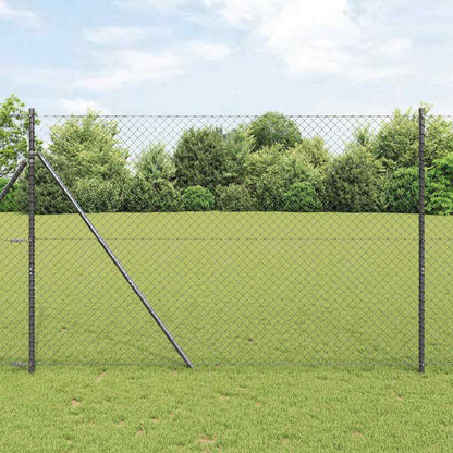 Bodenmontierter Maschendrahtzaun 10 x 1,5 m Grau Netz