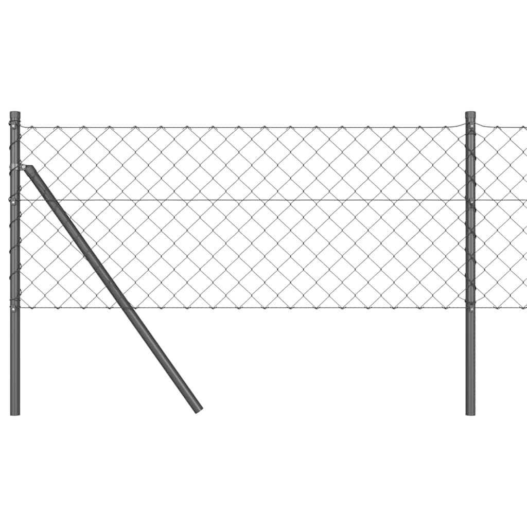 Bodenmontierter Maschendrahtzaun 25 x 0,6 m Grau Netz
