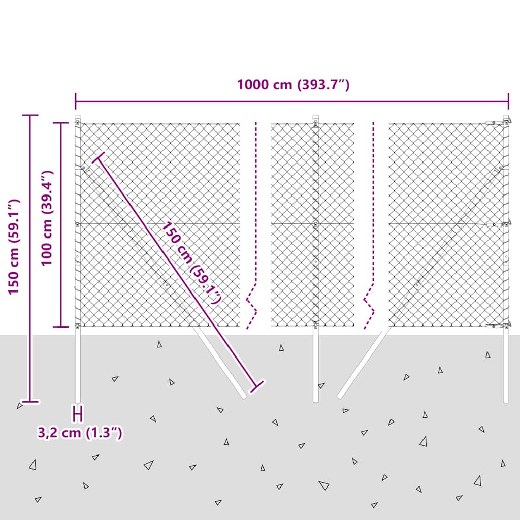 Ground Fix Geschweißter Drahtzaun 10 x 1 m (B x H)