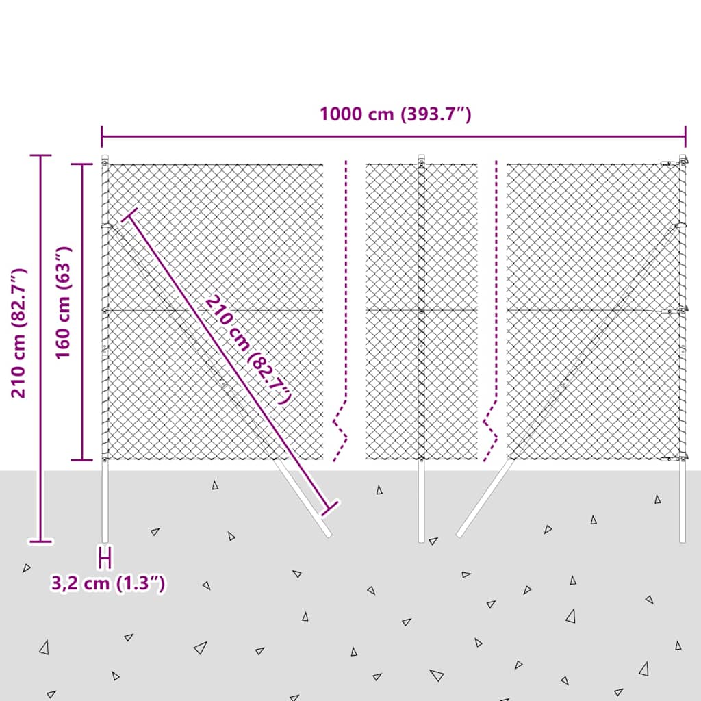 Ground Fix Geschweißter Drahtzaun 10 x 1,6 m (B x H)