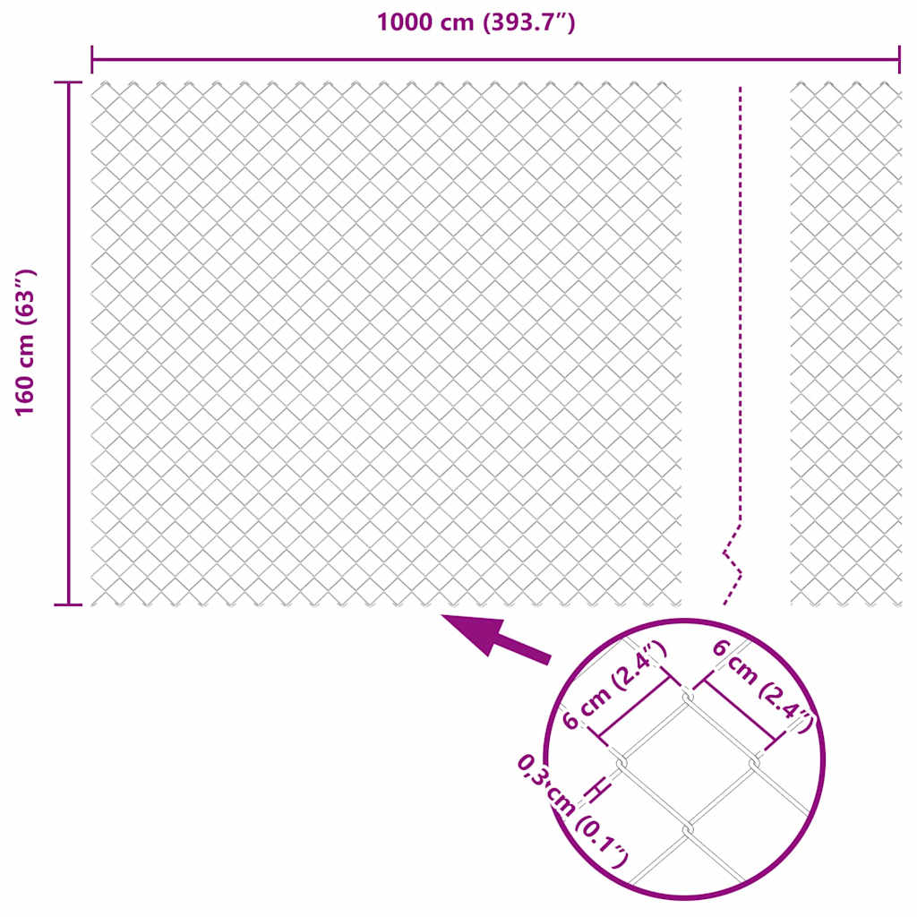 Schweißdrahtzaun mit Spikes 10 x 1,6 m (B x H)