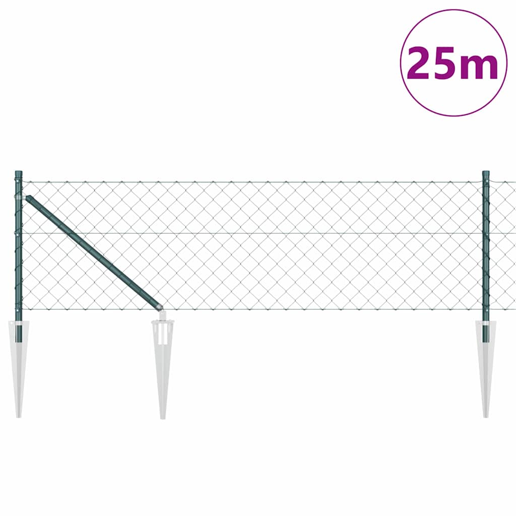 Schweißdrahtzaun mit Spikes 25 x 0,6 m (B x H)