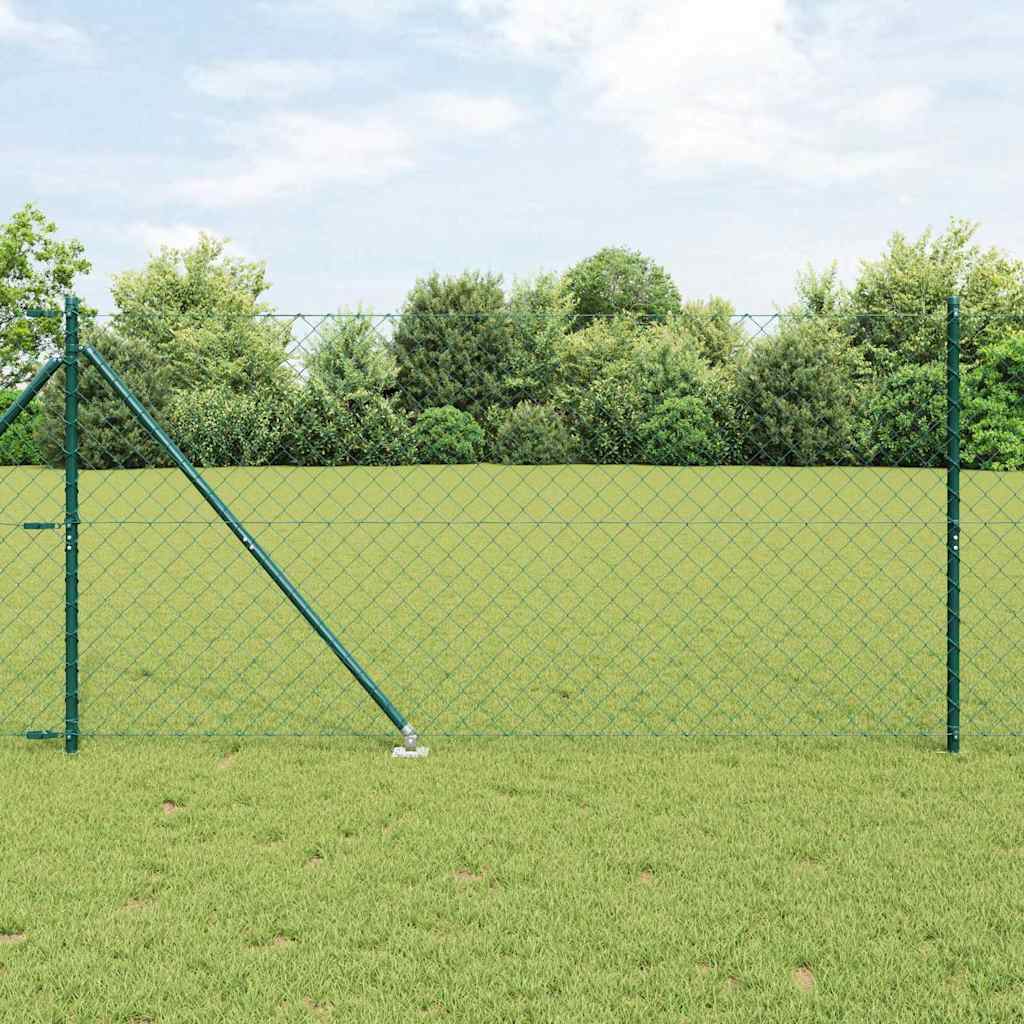 Maschendrahtzaun mit Stacheln 25 x 1,2 m Grün Netz