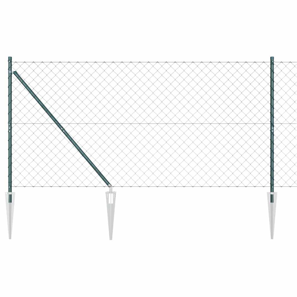 Maschendrahtzaun mit Stacheln 25 x 1,2 m Grün Netz