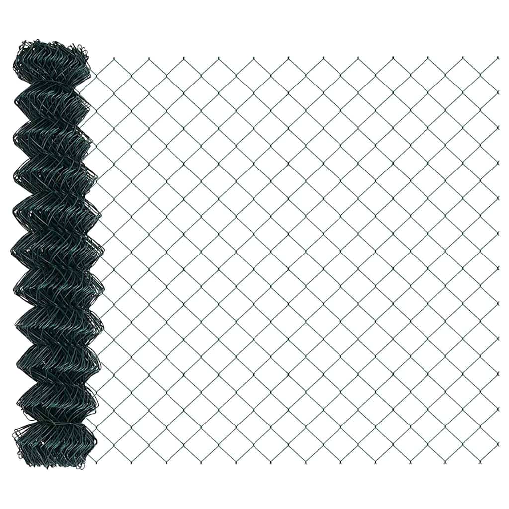 Maschendrahtzaun mit Stacheln 25 x 1,2 m Grün Netz