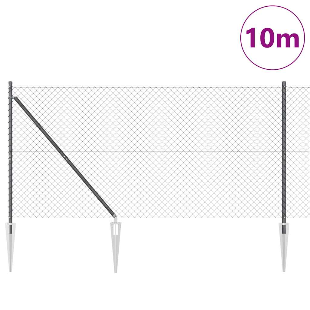 Schweißdrahtzaun mit Spikes 10 x 1,4 m (B x H)