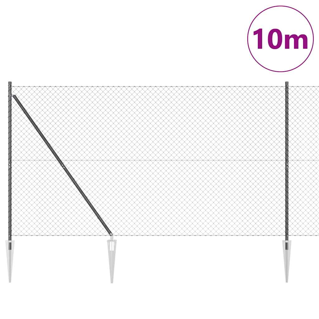 Schweißdrahtzaun mit Spikes 10 x 1,6 m (B x H)