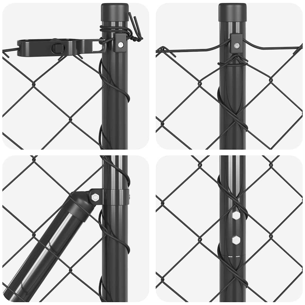 Maschendrahtzaun mit Stacheln 10 x 1,2 m Grau Netz