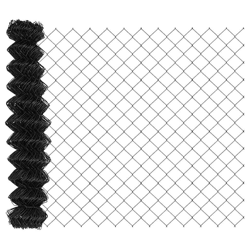 Maschendrahtzaun mit Stacheln 10 x 1,2 m Grau Netz