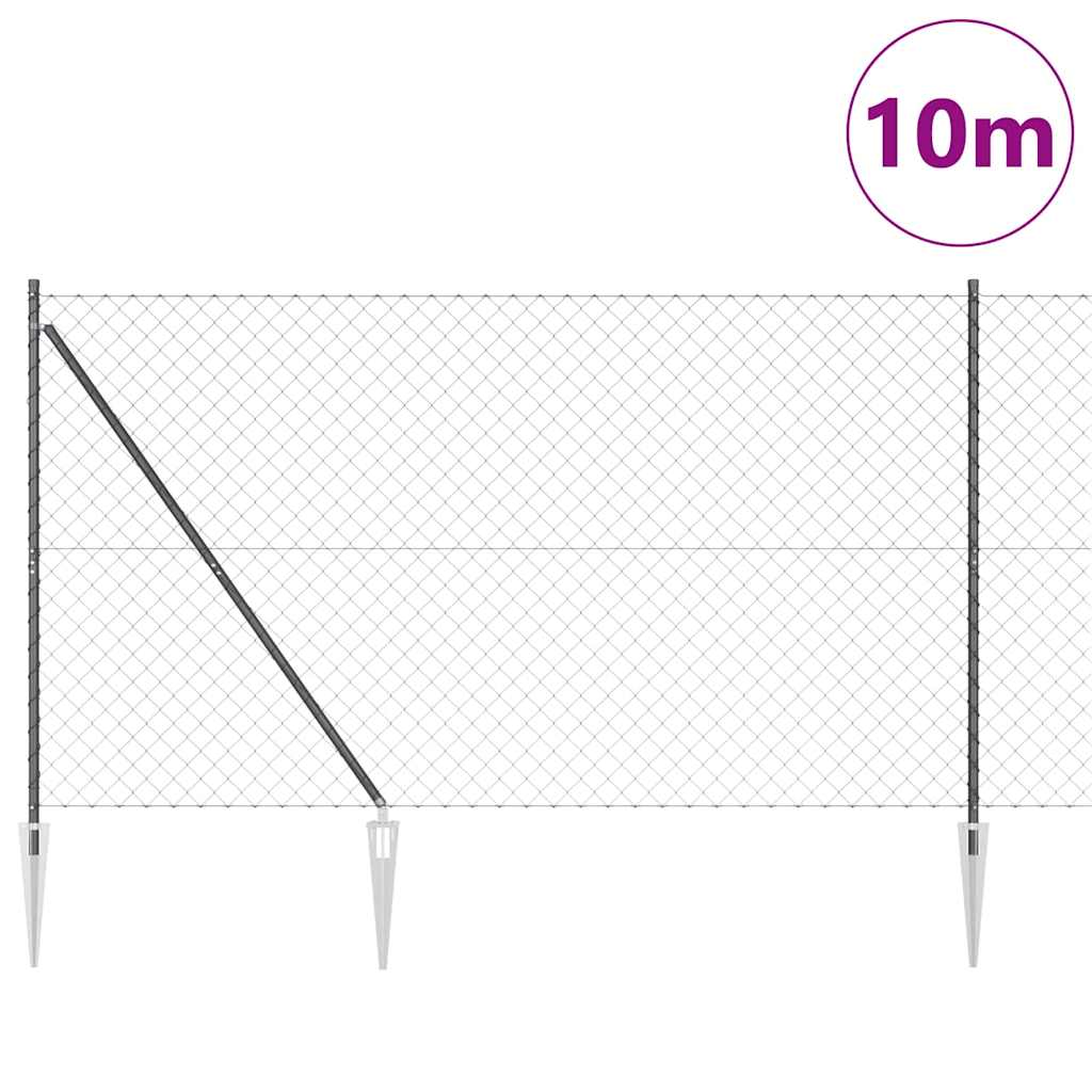Schweißdrahtzaun mit Spikes 10 x 1,5 m (B x H)