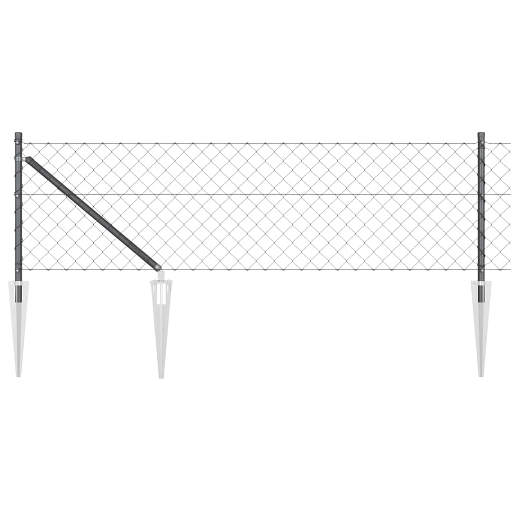 Schweißdrahtzaun mit Spikes 25 x 0,8 m (B x H)