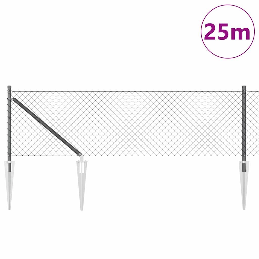 Schweißdrahtzaun mit Spikes 25 x 0,8 m (B x H)