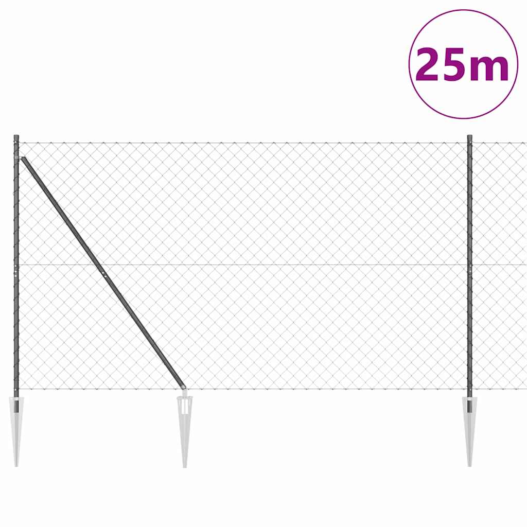 Schweißdrahtzaun mit Spikes 25 x 1,6 m (B x H)