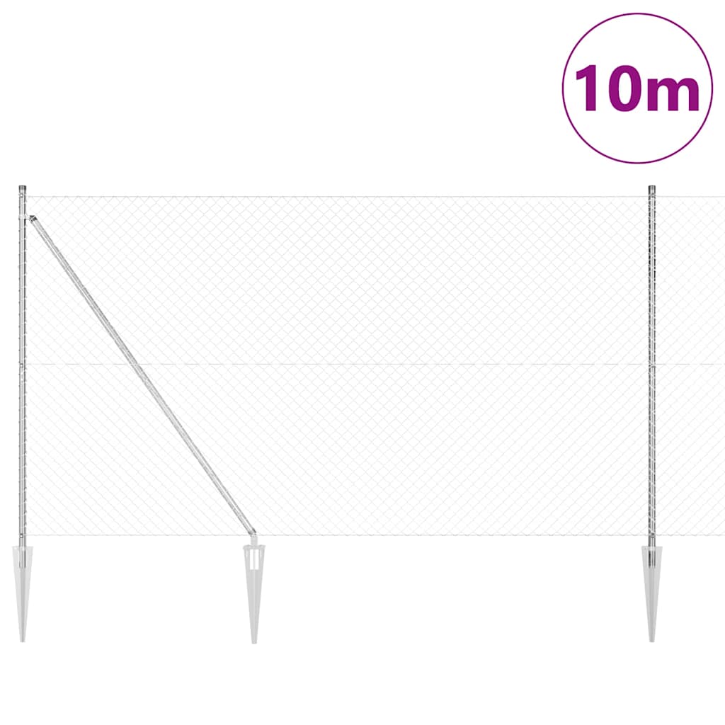 Schweißdrahtzaun mit Spikes 10 x 1,5 m (B x H)