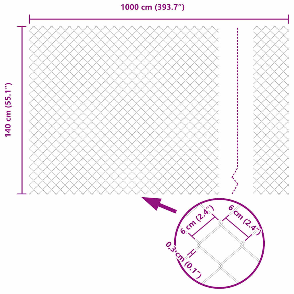 Schweißdrahtzaun mit Spikes 10 x 1,4 m (B x H)