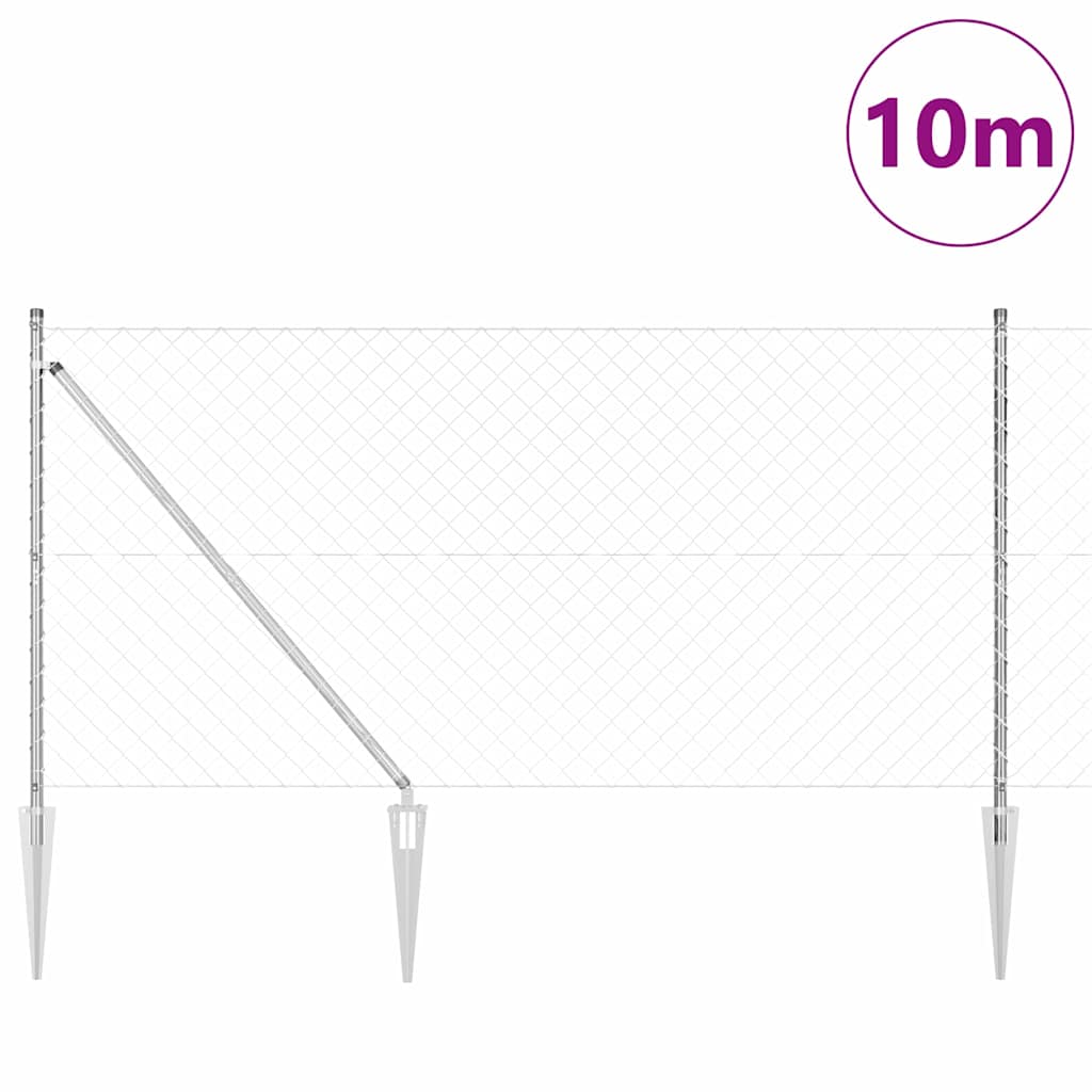 Schweißdrahtzaun mit Spikes 10 x 1,4 m (B x H)