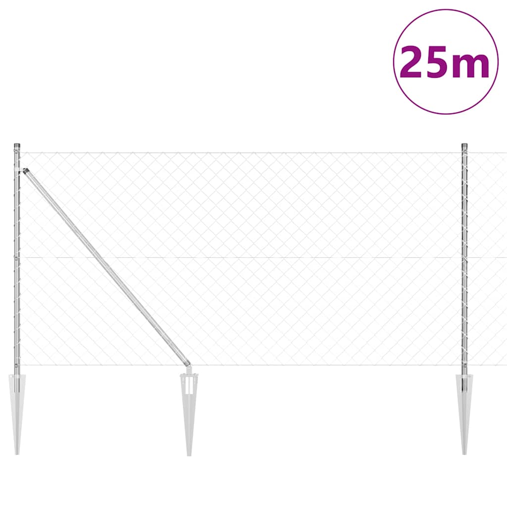 Schweißdrahtzaun mit Spikes 25 x 1 m (B x H)