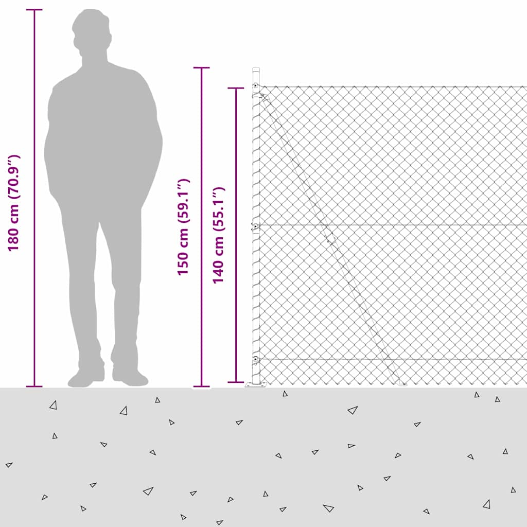 Geschweißter Drahtzaun mit Betonfundament 10 x 1,4 m (B x H)