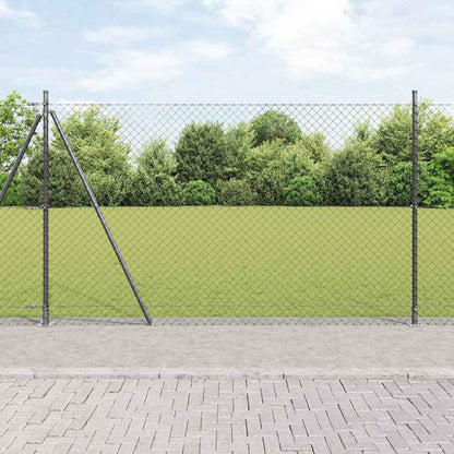Maschendrahtzaun mit Betonsockel 10 x 1,6 m Grau Netz