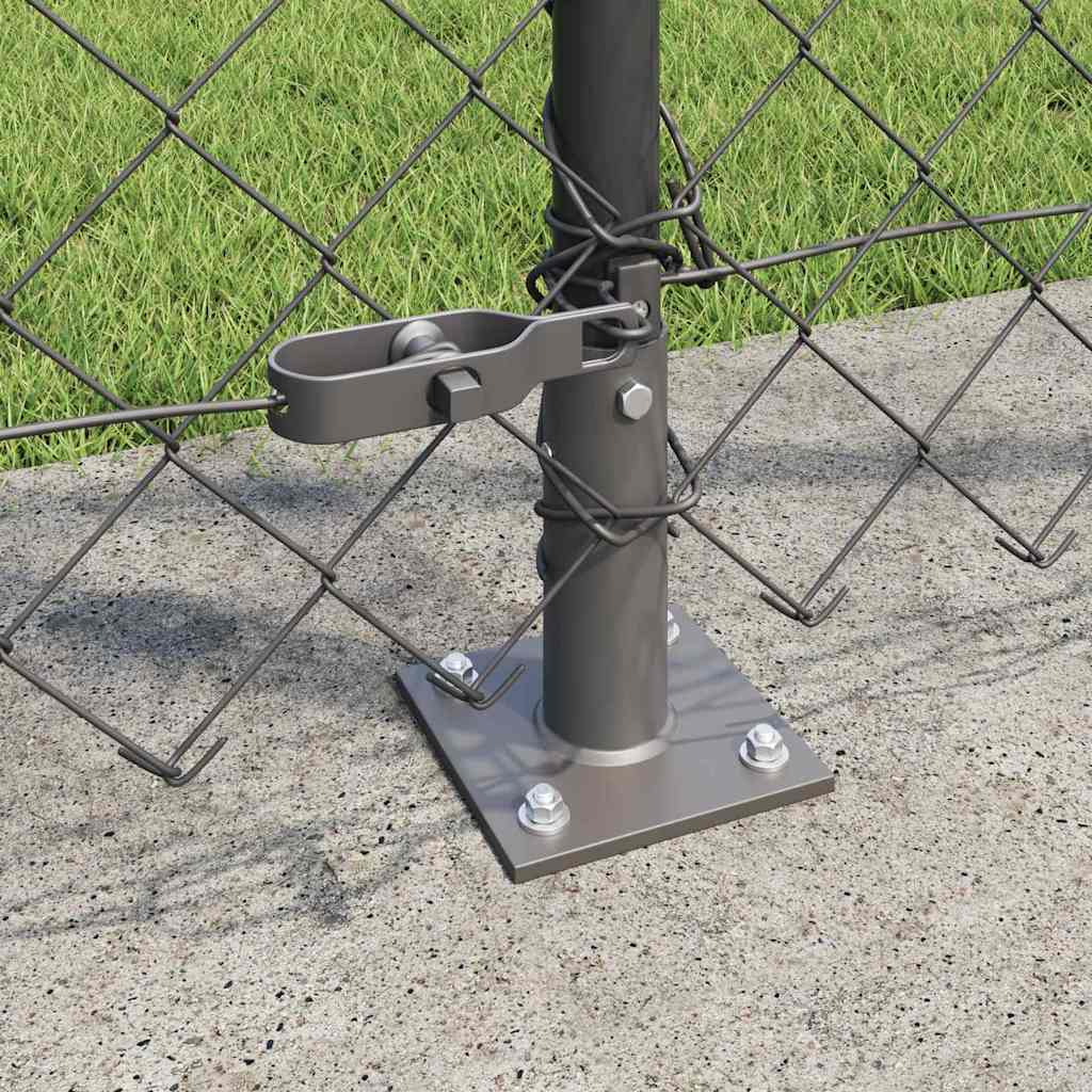 Maschendrahtzaun mit Betonsockel 10 x 1,2 m Grau Netz