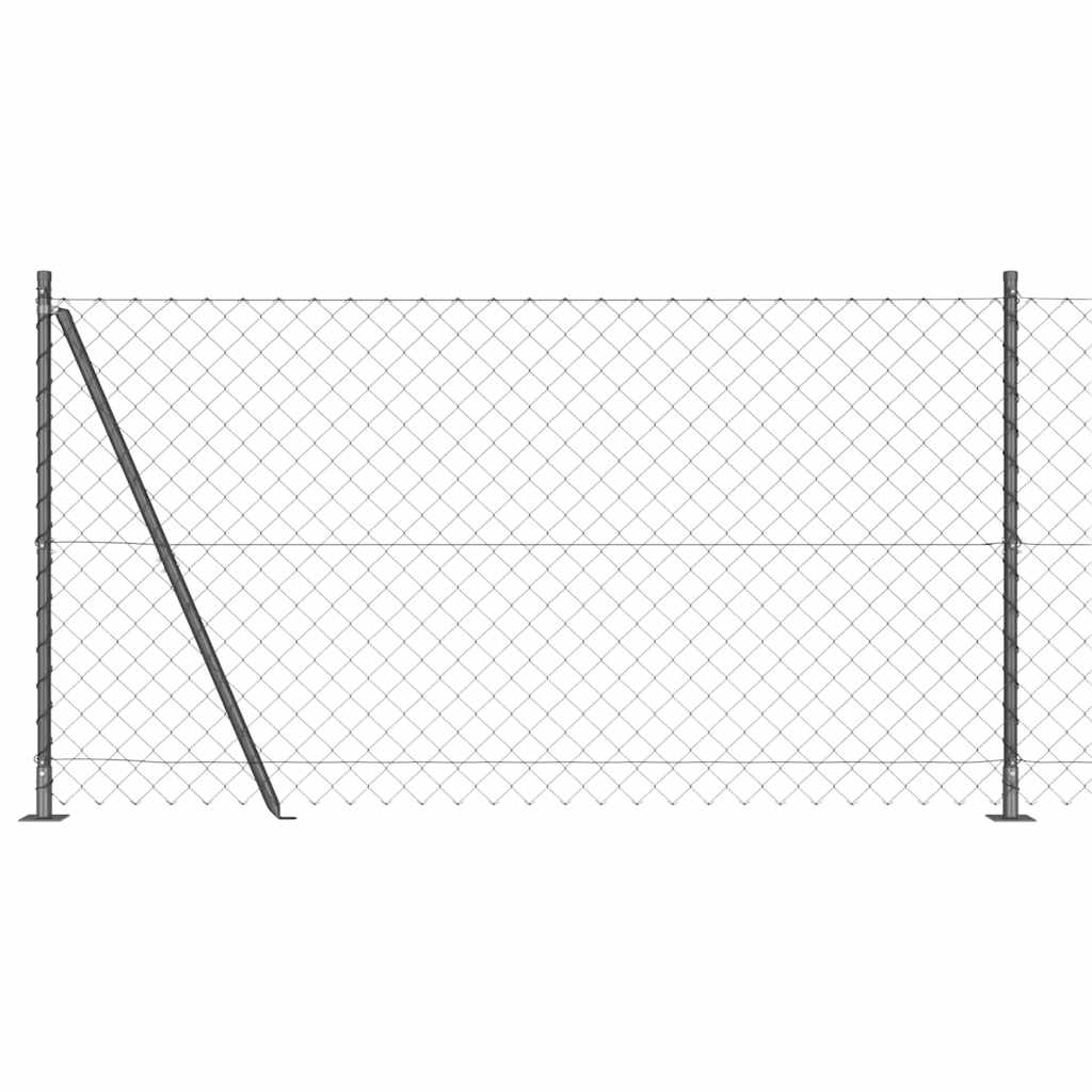 Maschendrahtzaun mit Betonsockel 10 x 1,2 m Grau Netz