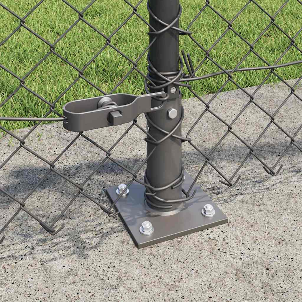 Maschendrahtzaun mit Betonsockel 25 x 0,6 m Grau Netz