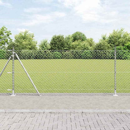 Maschendrahtzaun mit Betonsockel 10 x 0,8 m Verzinkter Stahl
