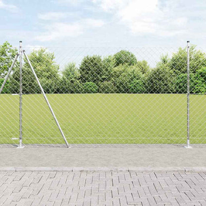 Maschendrahtzaun mit Betonsockel 10 x 1,5 m Verzinkter Stahl