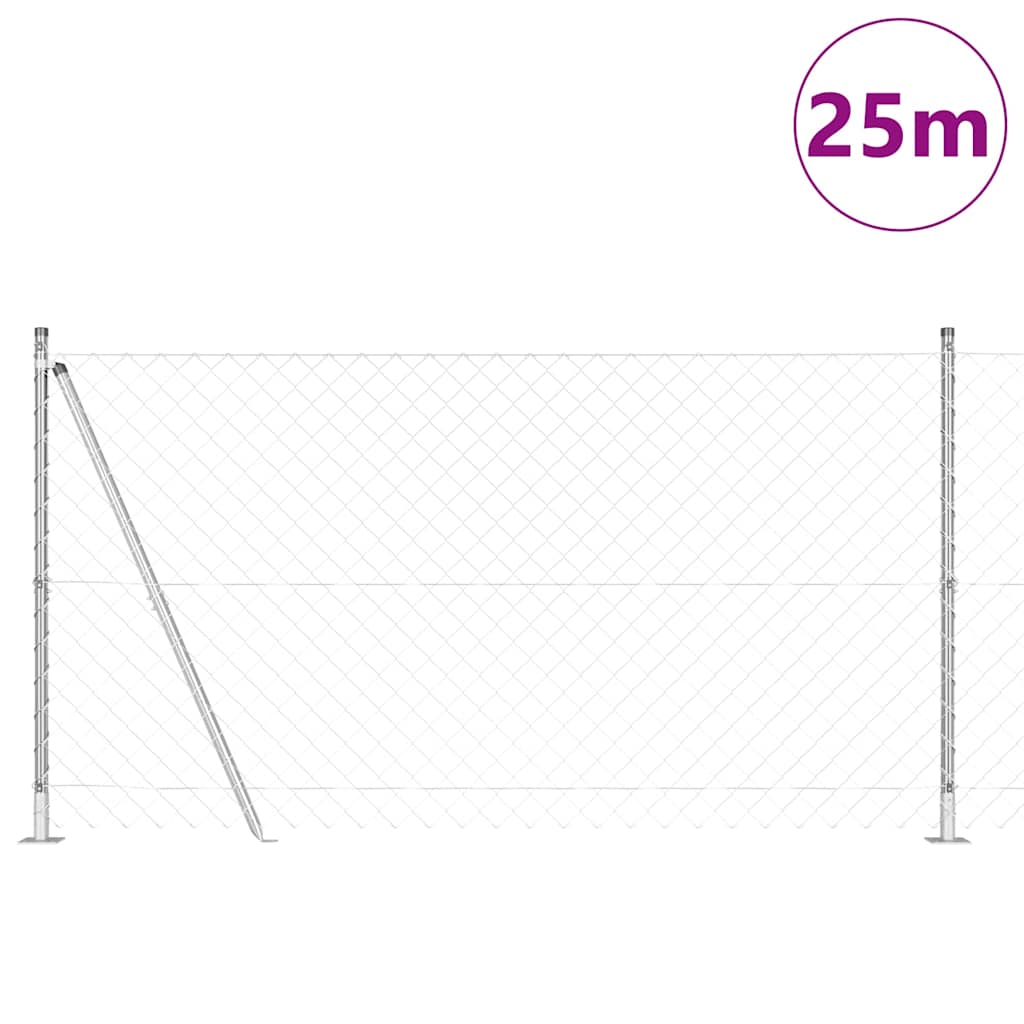 Geschweißter Drahtzaun mit Betonfundament 25 x 1,2 m (B x H)