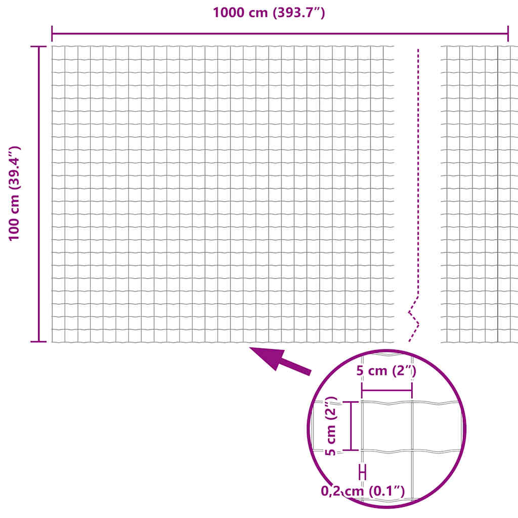 Ground Fix Geschweißter Drahtzaun 10 x 1 m (B x H)