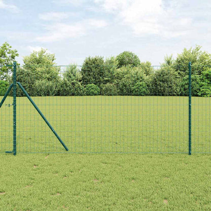 Bodenmontierter Euro-Zaun 10 x 1 m PVC-beschichteter Stahl Grün