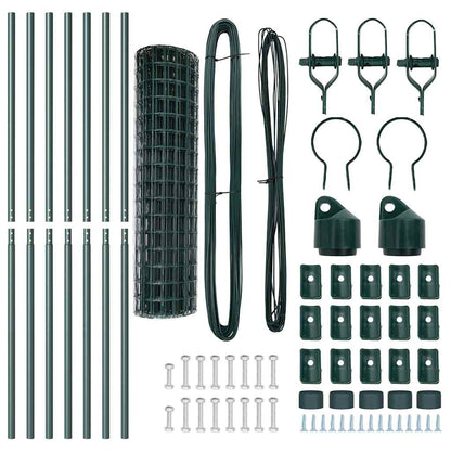 Bodenmontierter Euro-Zaun 10 x 1,4 m PVC-beschichteter Stahl