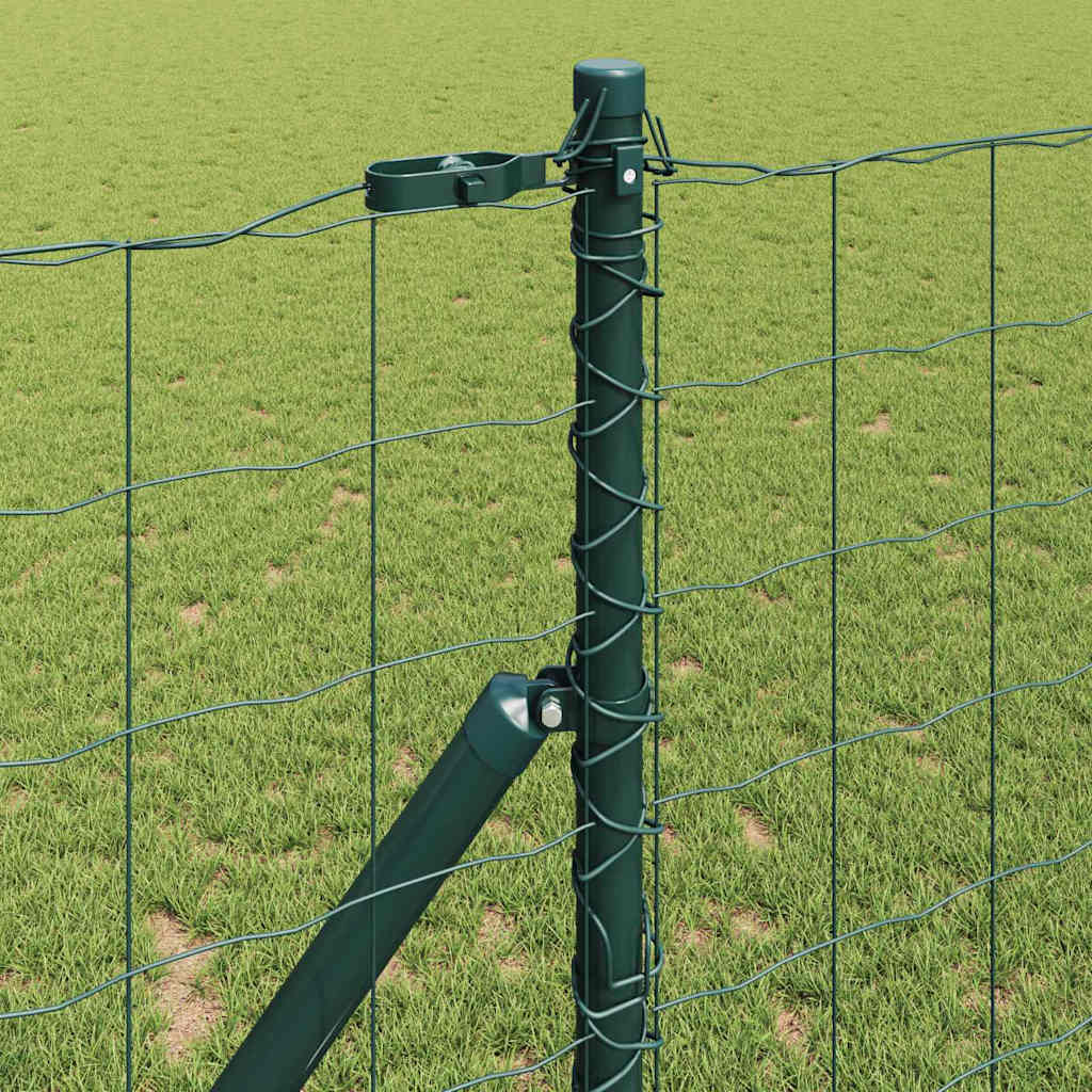 Bodenmontierter Euro-Zaun 10 x 1 m PVC-beschichteter Stahl Grün