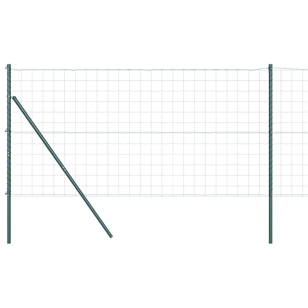 Bodenmontierter Euro-Zaun 10 x 1 m PVC-beschichteter Stahl Grün
