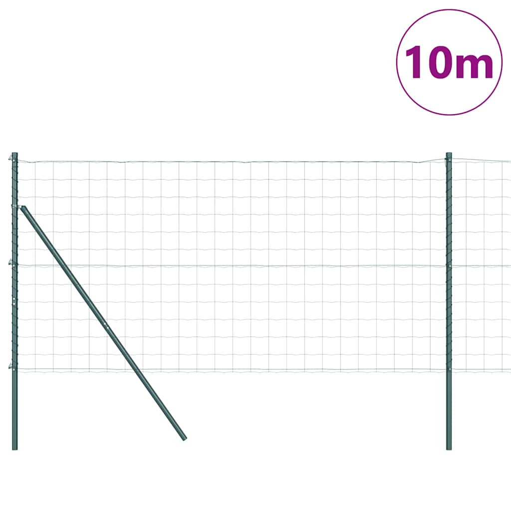 Bodenmontierter Euro-Zaun 10 x 1 m PVC-beschichteter Stahl Grün