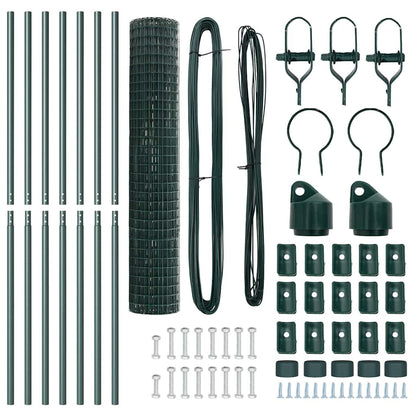 Bodenmontierter Euro-Zaun 10 x 1,6 m PVC-beschichteter Stahl