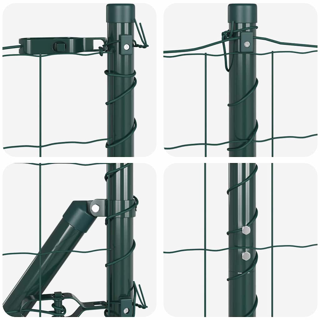 Bodenmontierter Euro-Zaun 25 x 1 m PVC-beschichteter Stahl Grün