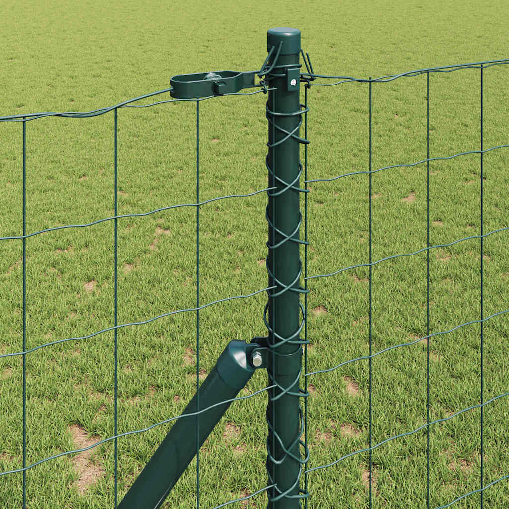 Bodenmontierter Euro-Zaun 25 x 1 m PVC-beschichteter Stahl Grün