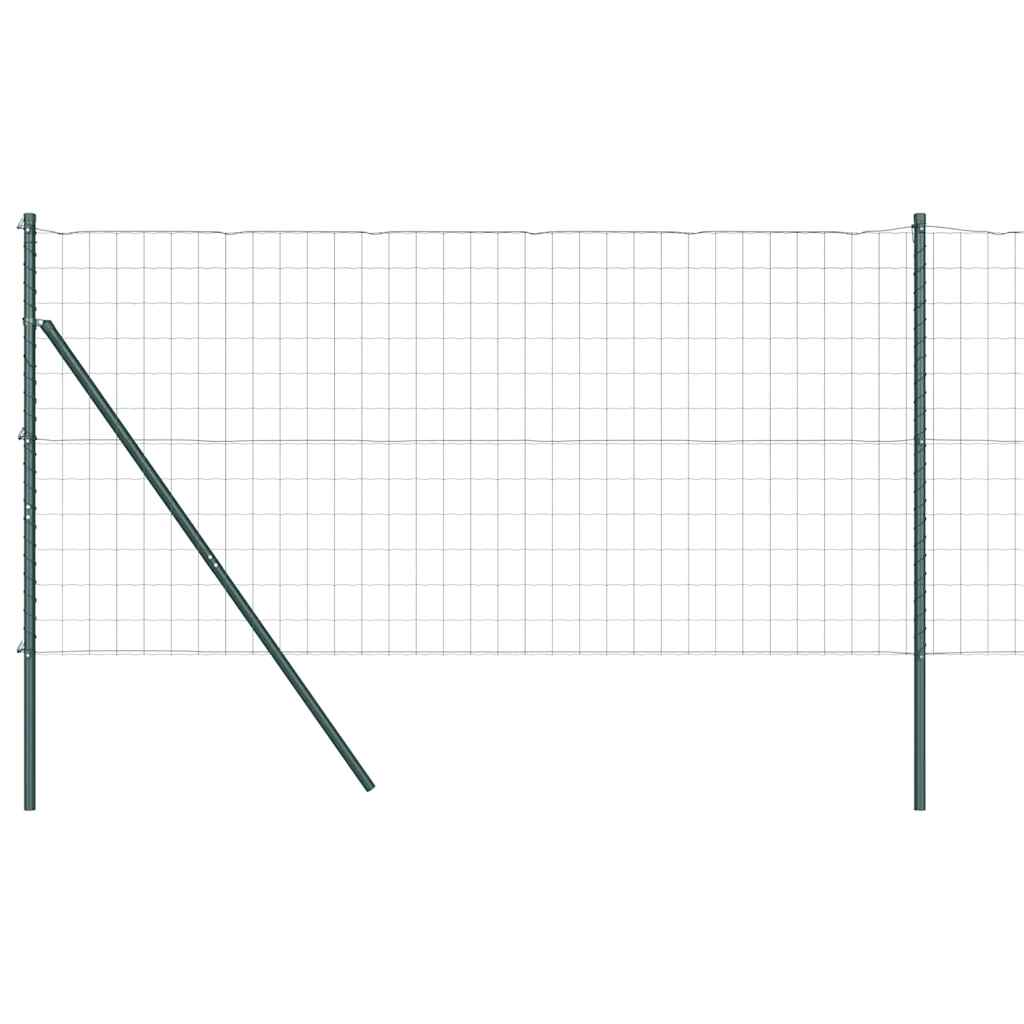 Bodenmontierter Euro-Zaun 25 x 1 m PVC-beschichteter Stahl Grün