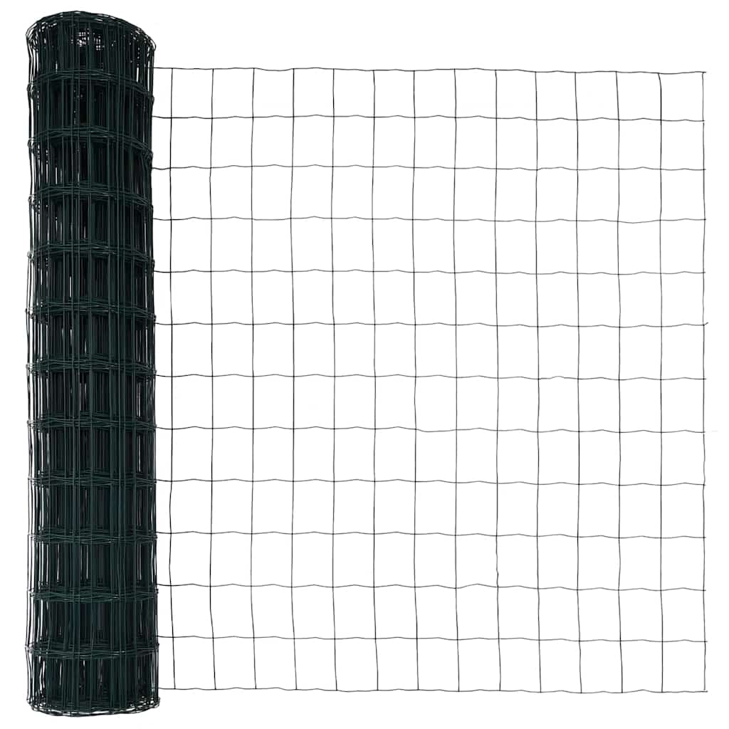 Bodenmontierter Euro-Zaun 25 x 1 m PVC-beschichteter Stahl Grün