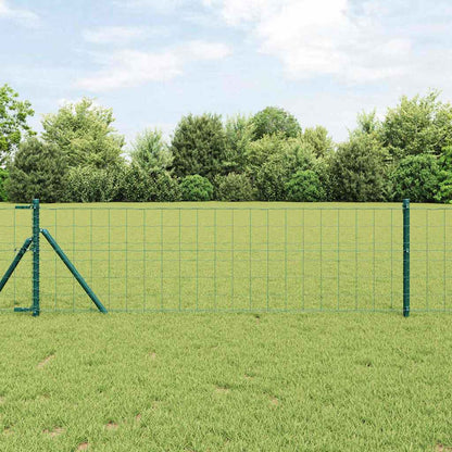 Bodenmontierter Euro-Zaun 25 x 0,8 m PVC-beschichteter Stahl
