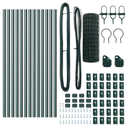 Bodenmontierter Euro-Zaun 25 x 0,8 m PVC-beschichteter Stahl