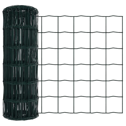 Bodenmontierter Euro-Zaun 25 x 0,8 m PVC-beschichteter Stahl