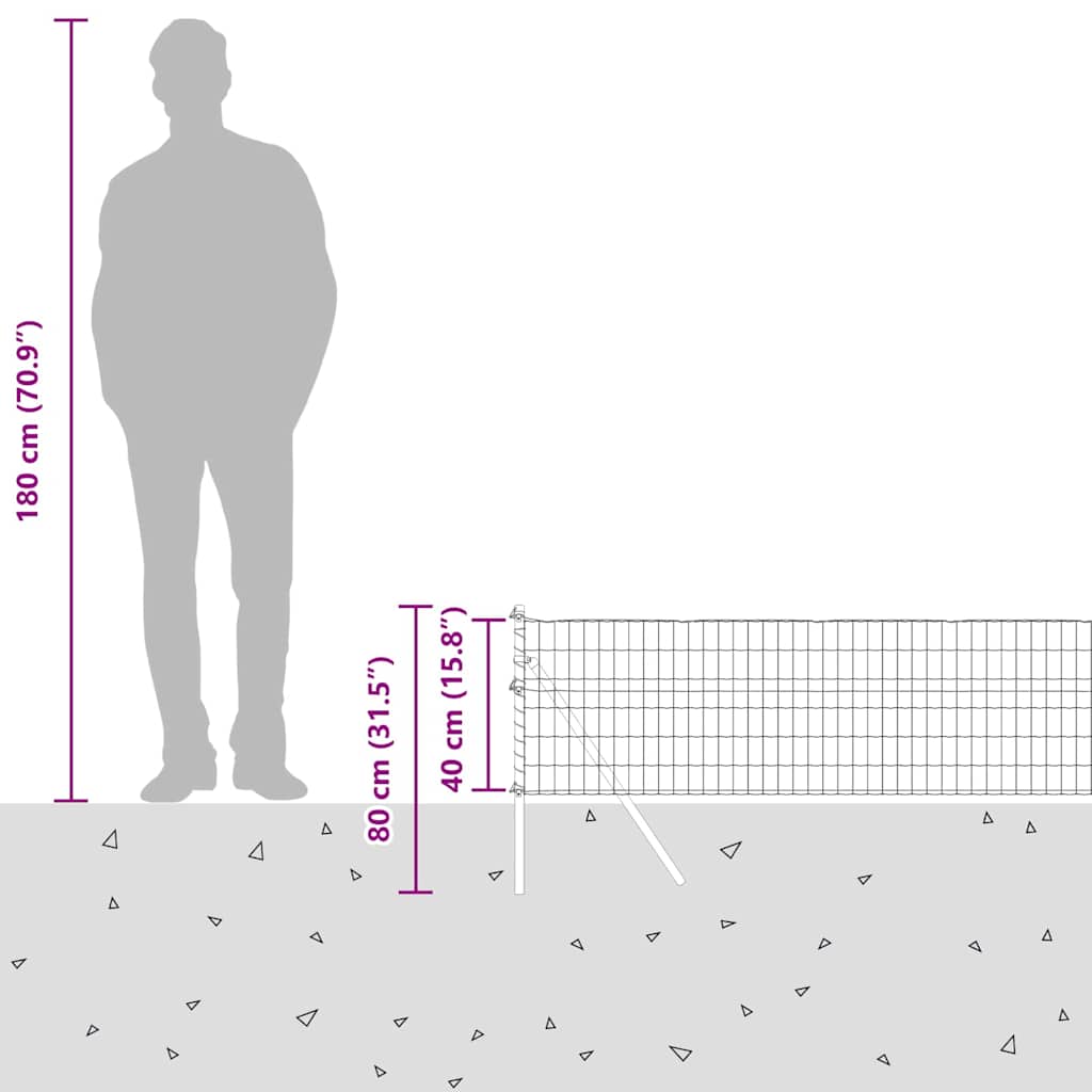 Ground Fix Geschweißter Drahtzaun 50 x 0,4 m (B x H)