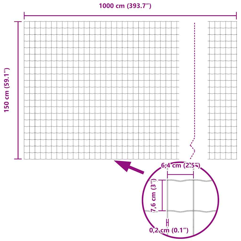 Ground Fix Geschweißter Drahtzaun 10 x 1,5 m (B x H)
