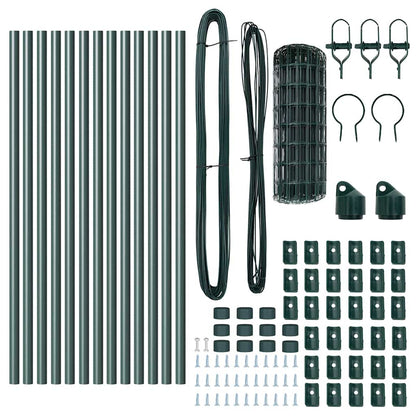 Bodenmontierter Euro-Zaun 25 x 0,8 m PVC-beschichteter Stahl