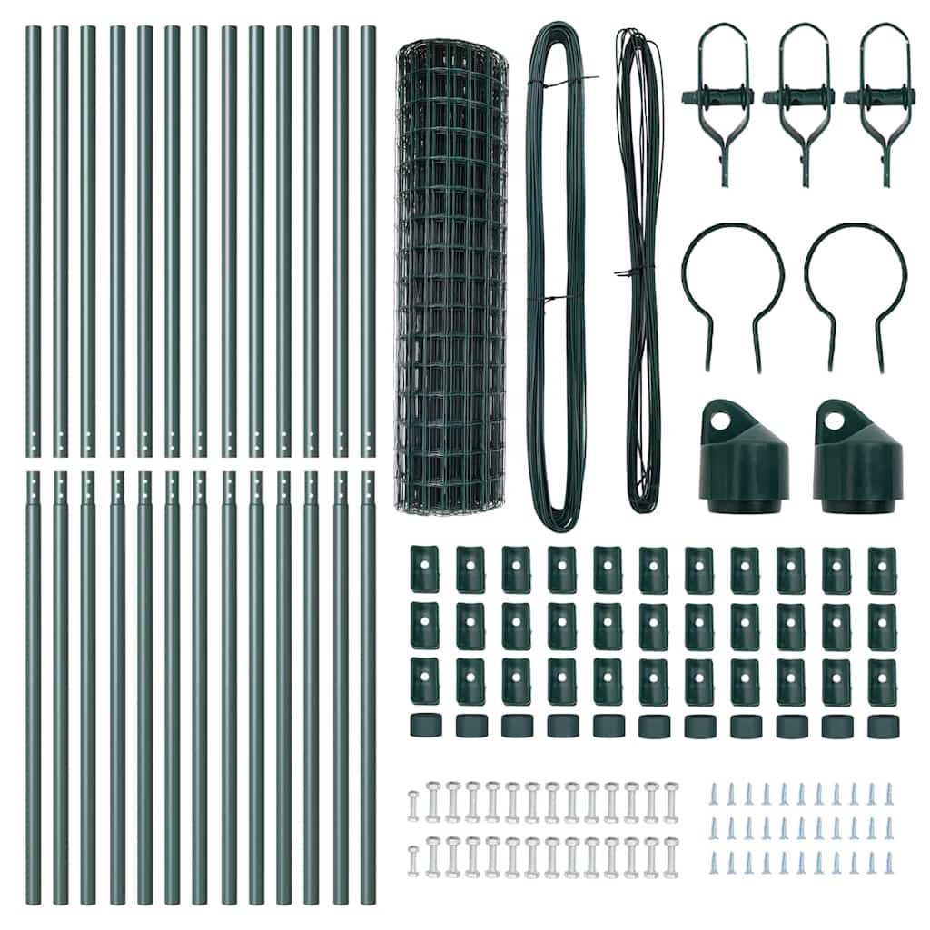 Bodenmontierter Euro-Zaun 25 x 1,2 m PVC-beschichteter Stahl