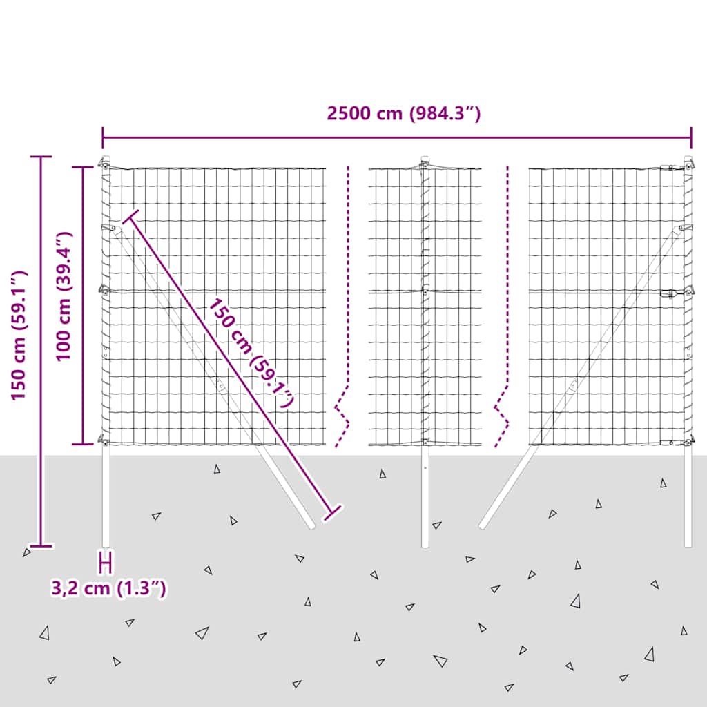 Ground Fix Geschweißter Drahtzaun 25 x 1 m (B x H)